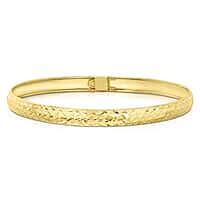 NY Close Out- Yellow Gold Plated Sterling Silver Diamond Cut Bangle (Size - 8)