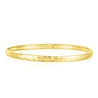 New York Close Out- Yellow Gold Plated Sterling Silver Bangle (Size - 8)