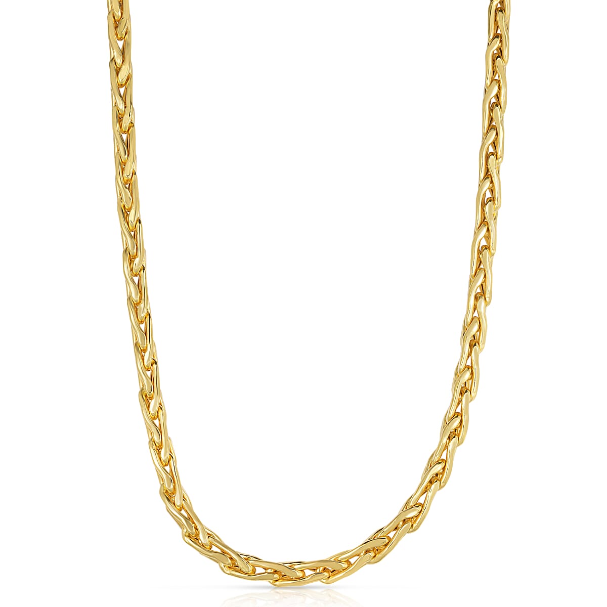 Yellow Gold Plated Sterling Silver Necklace (Size - 20), Silver Wt. 21.5 Gms