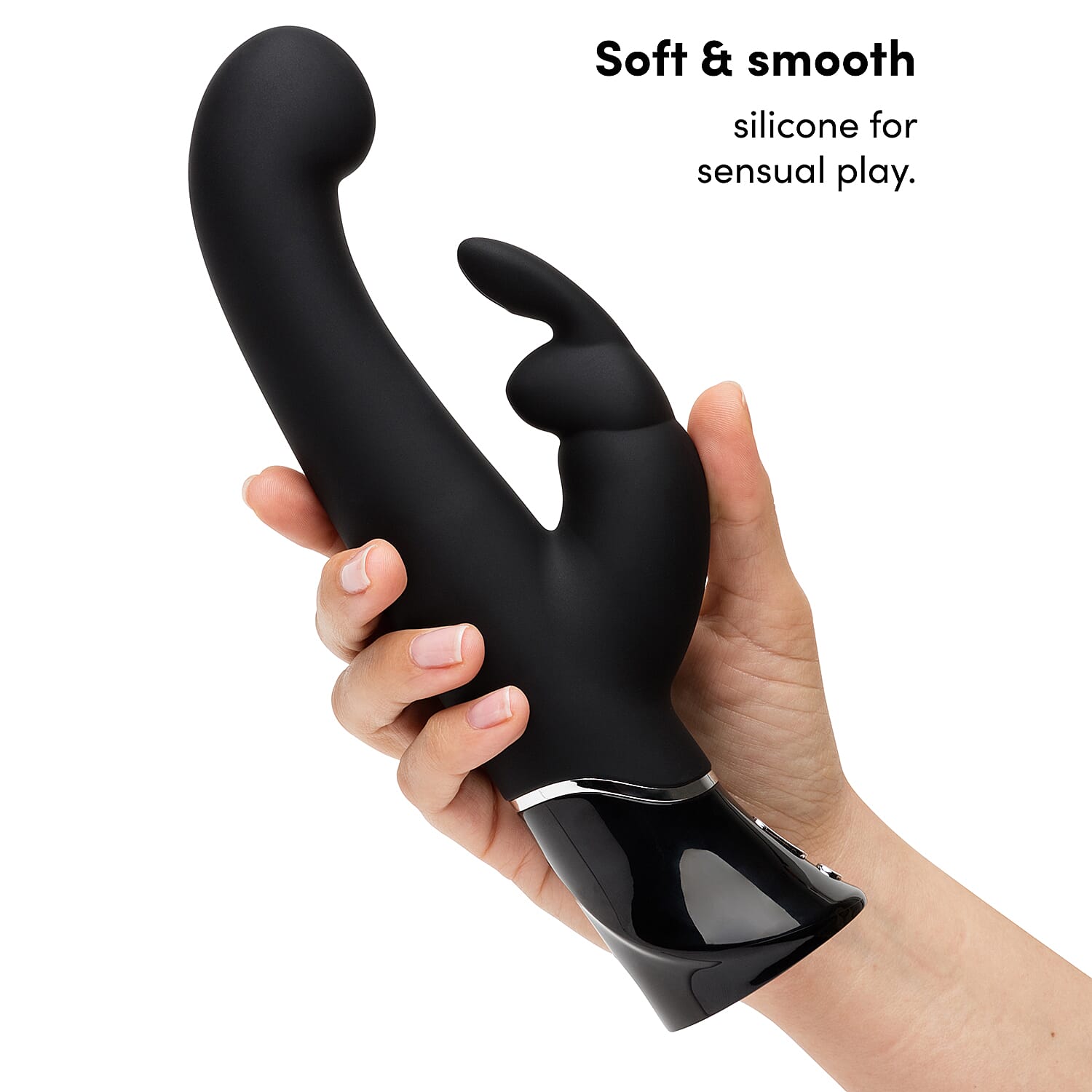 Lovehoney Fifty Shades of Grey Greedy Girl Rechargeable G-Spot Rabbit Vibrator - Black