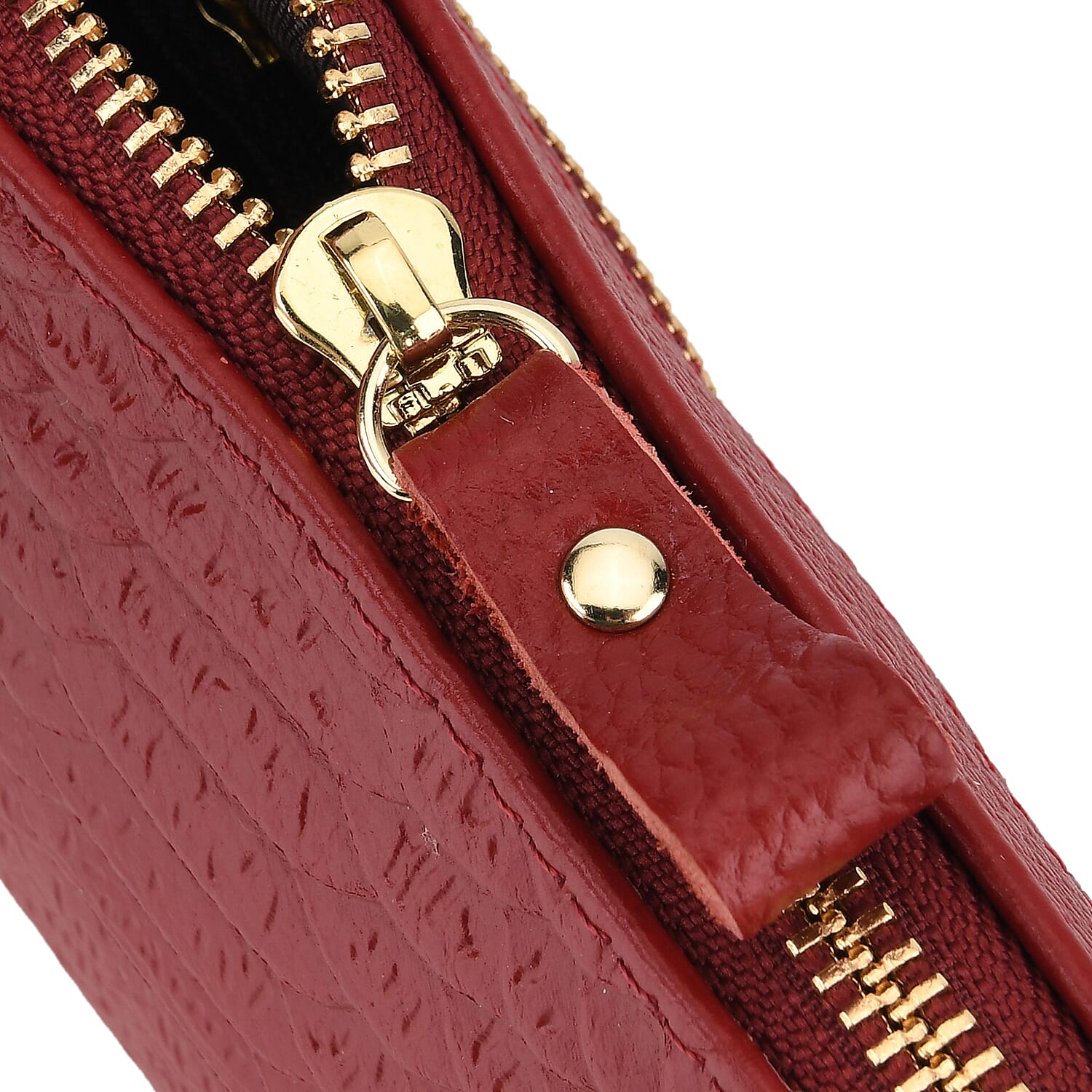 Genuine Leather Sling Bag with Detachable Strap (140 cm) - Burgundy