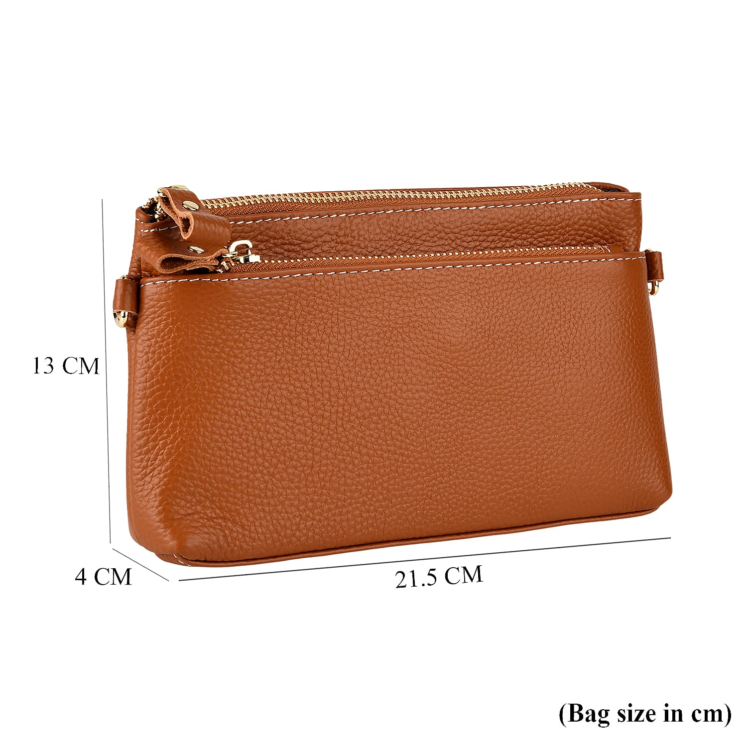 100% Exquisite Genuine Leather Premium Crossbody Bag 3-in-1 Clutch - Wristlet - Red