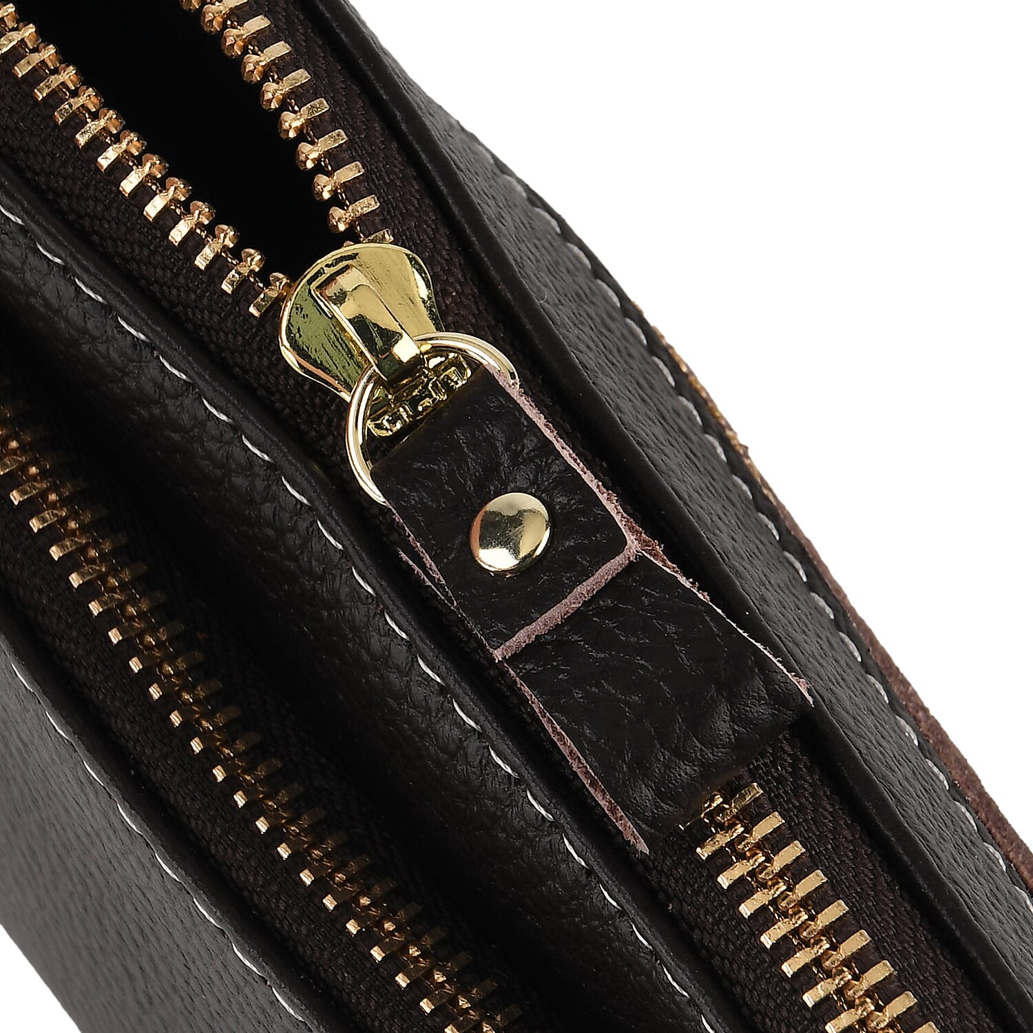 BAG OFFER OF MONTH - 100% Exquisite Genuine Leather Premium Crossbody Bag 3-in-1 Clutch - Wristlet- Dark Coffee