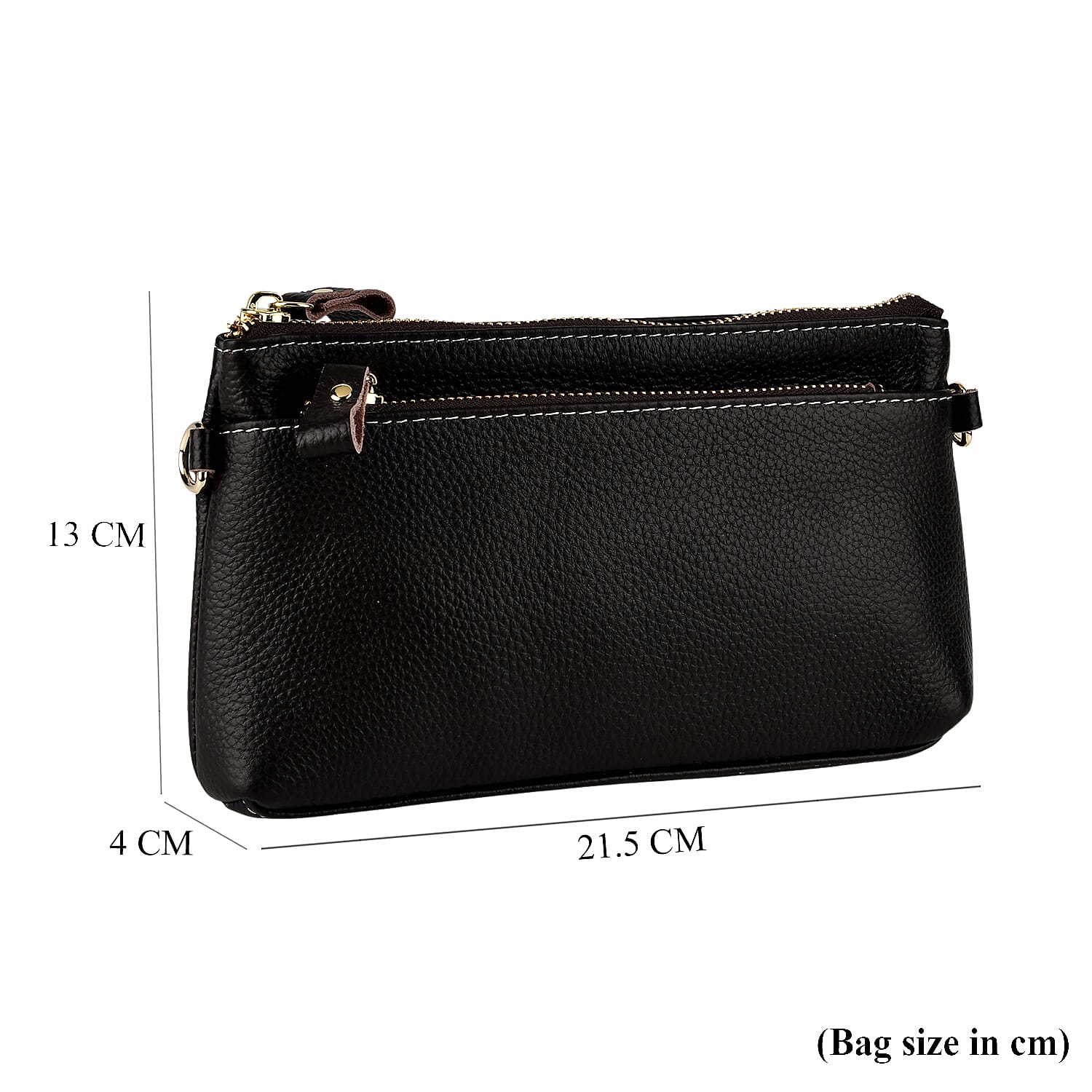 BAG OFFER OF MONTH - 100% Exquisite Genuine Leather Premium Crossbody Bag 3-in-1 Clutch - Wristlet- Dark Coffee