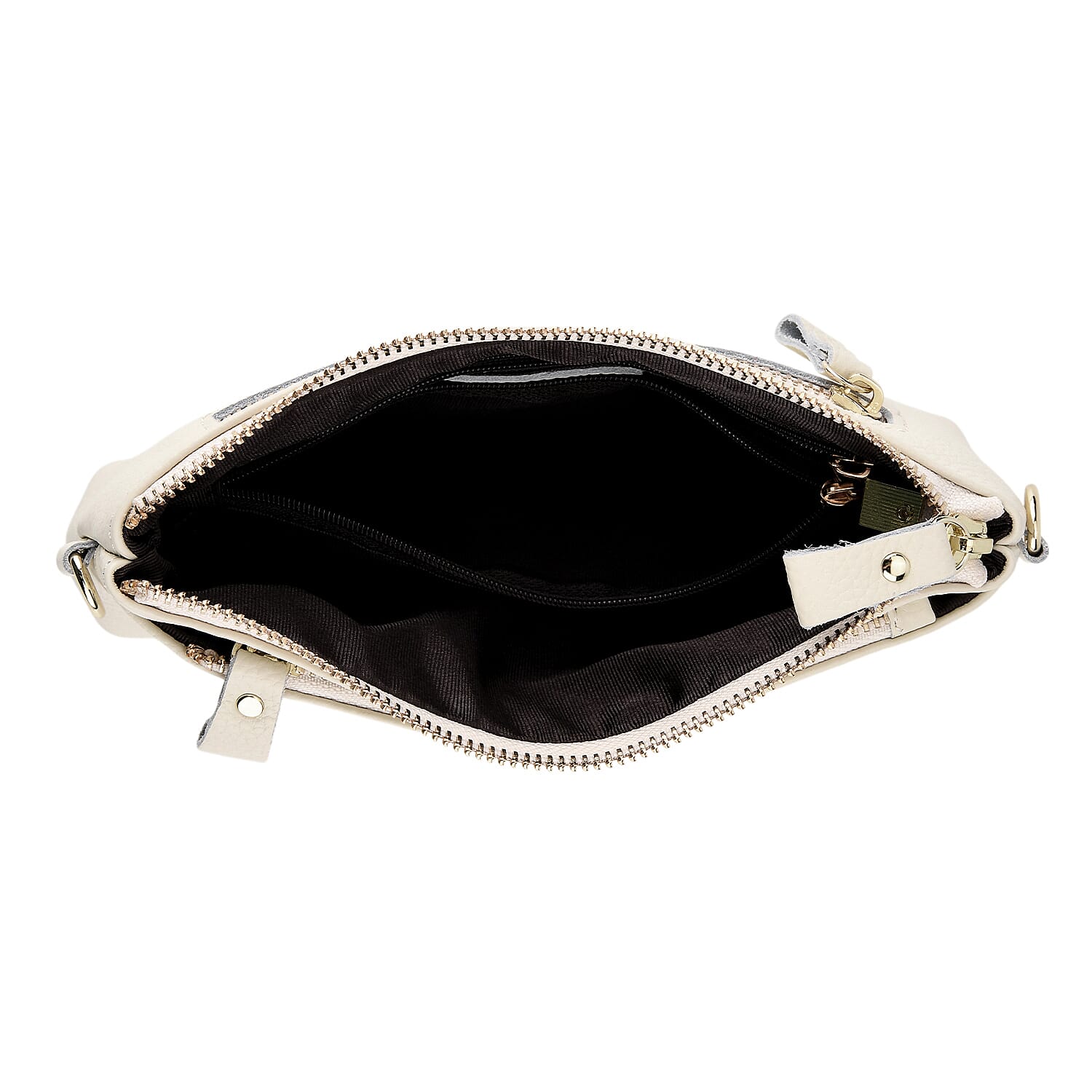 100% Exquisite Genuine Leather Premium Crossbody Bag 3-in-1 Clutch - Wristlet - - Ivory