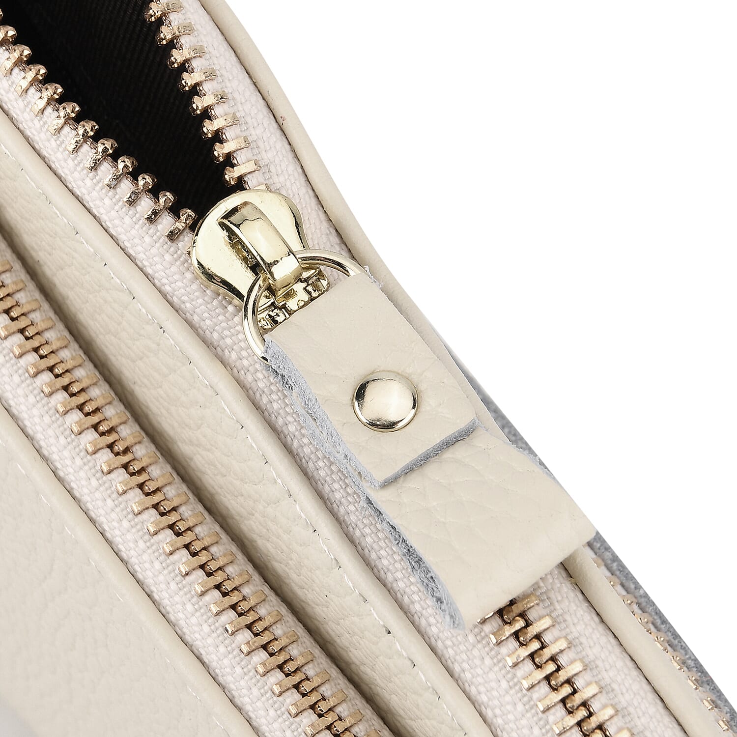 100% Exquisite Genuine Leather Premium Crossbody Bag 3-in-1 Clutch - Wristlet - - Ivory