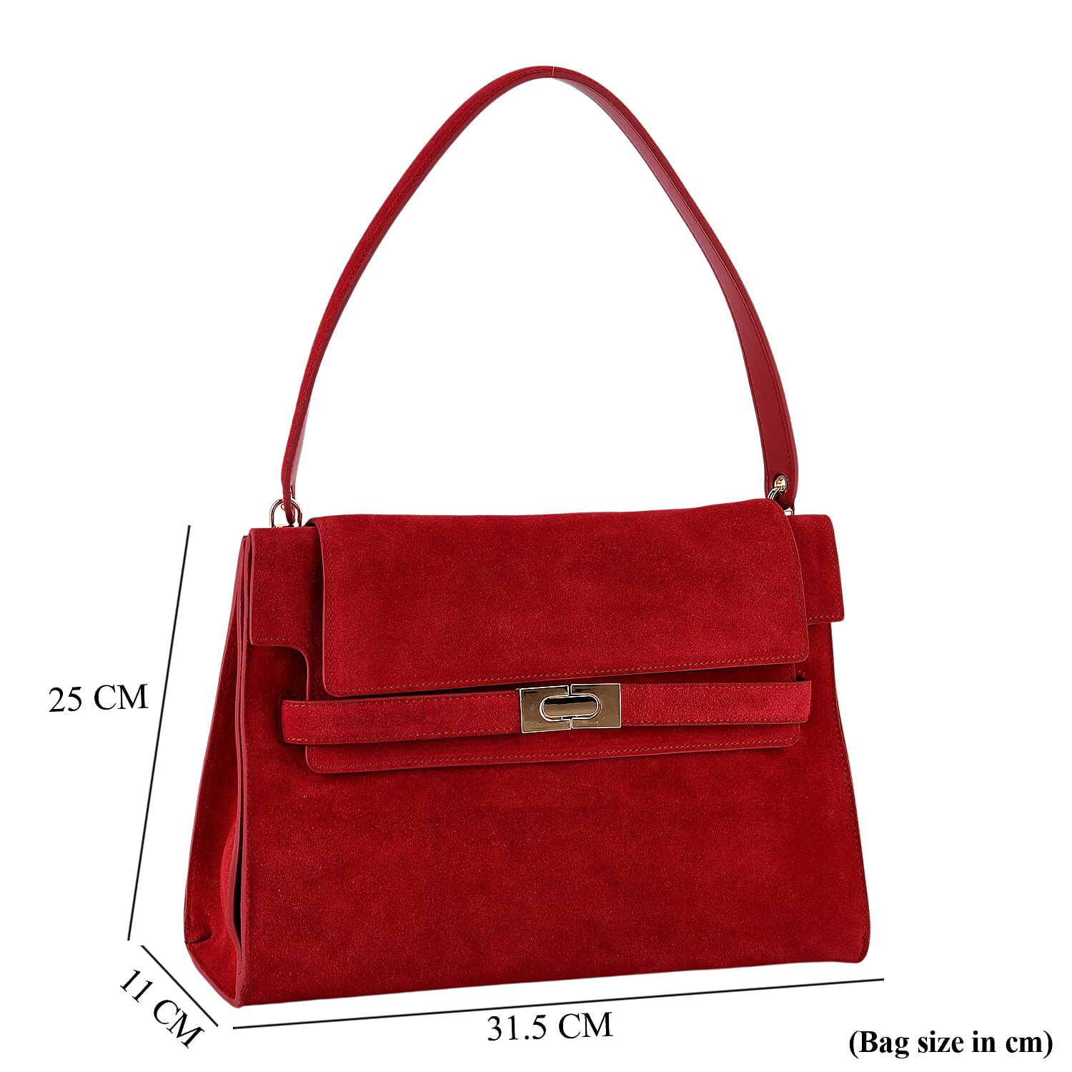 Valissiere Designer Inspired Genuine Leather - Suede Satchel with Crossbody Strap - Burgundy