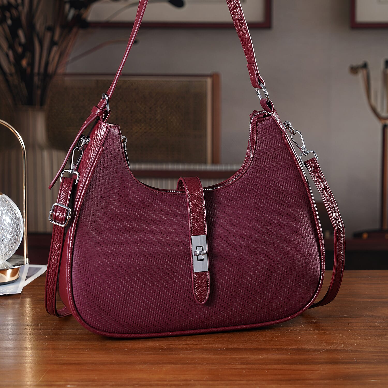 Crossbody Bag (Size - One Size) - Burgundy