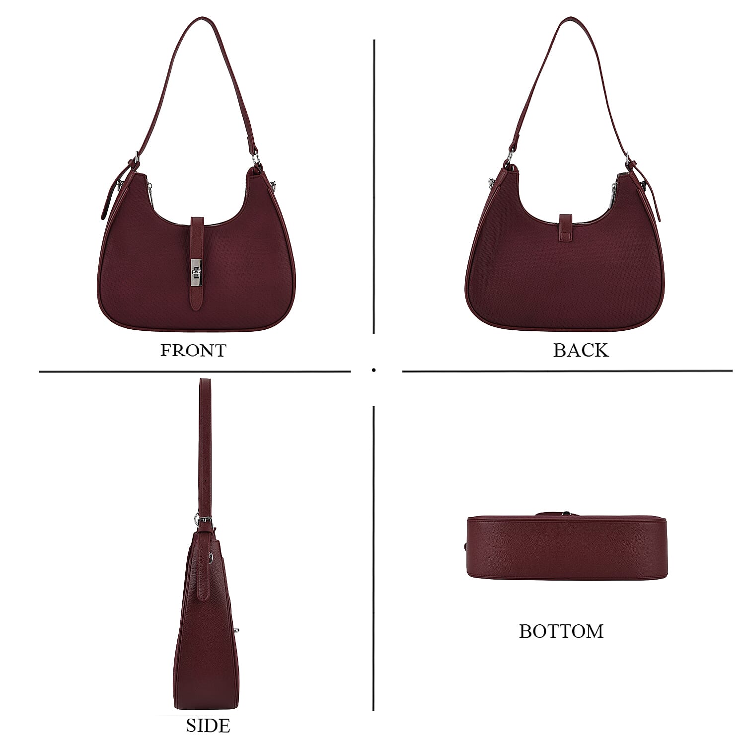 Crossbody Bag (Size - One Size) - Burgundy