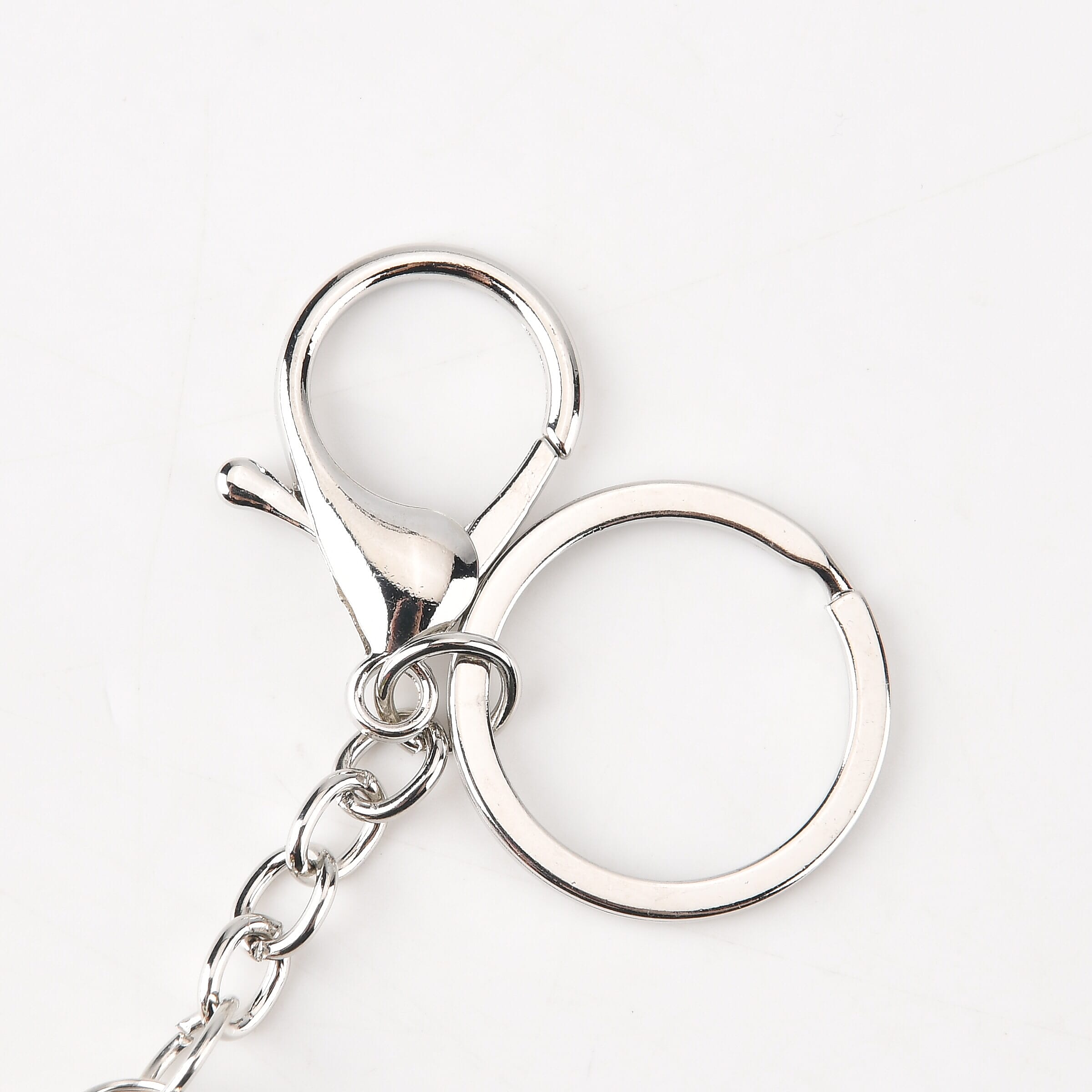 Set of 2 - Beaded Strawberry & Cherry Design Key Chains (12cm) - Black & Silver