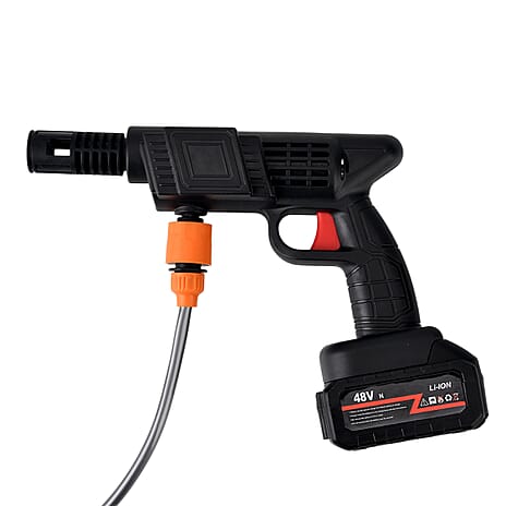 Cordless High-Power Pressure Washer - 260W Portable Jet Wash with 2x 6000mAh Batteries, 5m Hose - Foam Pot Cleaning Kit - Black