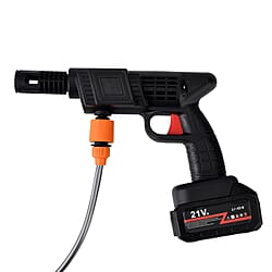 Cordless High-Power Pressure Washer - 260W Portable Jet Wash with 2x 6000mAh Batteries, 5m Hose & Foam Pot Cleaning Kit - Black