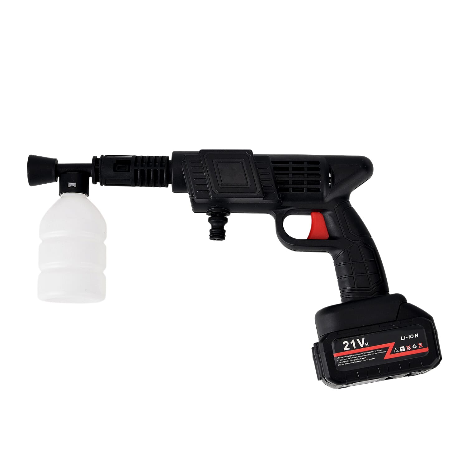 Cordless High-Power Pressure Washer - 260W Portable Jet Wash with 2x 6000mAh Batteries, 5m Hose & Foam Pot Cleaning Kit - Black