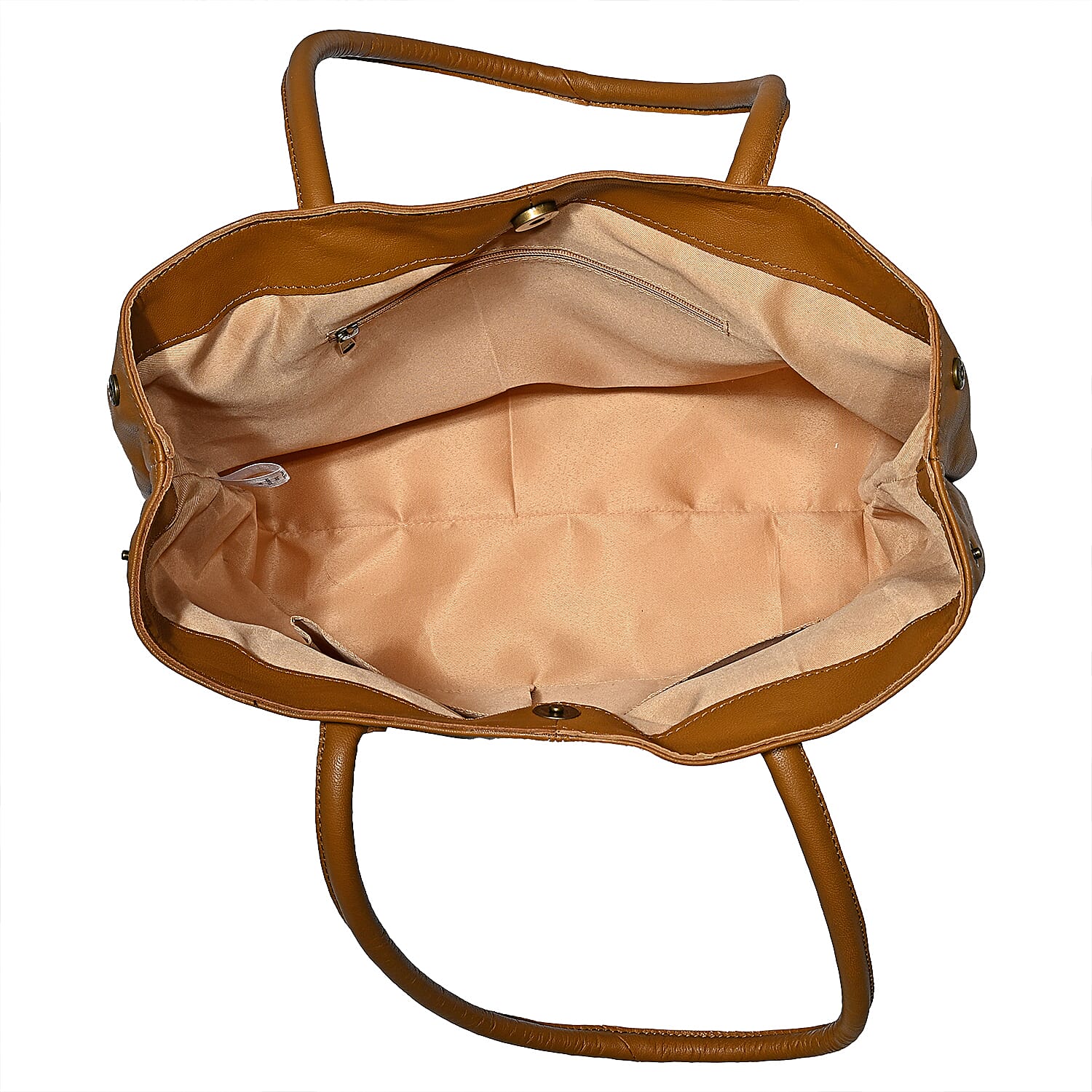 La Marey Leather Embroidery Tote Bag (Size 45x27x10 cm) - Tan