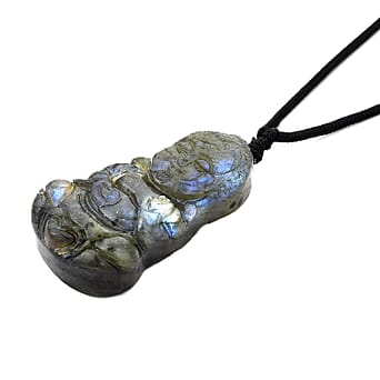https://tjcuk.sirv.com/Products/84/1/8414627/Labradorite-Carved-Buddha-Necklace-with-Adjustable-Cotton-Thread-Size-_8414627_3.jpg?w=342&h=342
