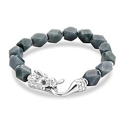 Natural Jade Beads Bracelet Pure White Stainless Steel 140.000 Ct.