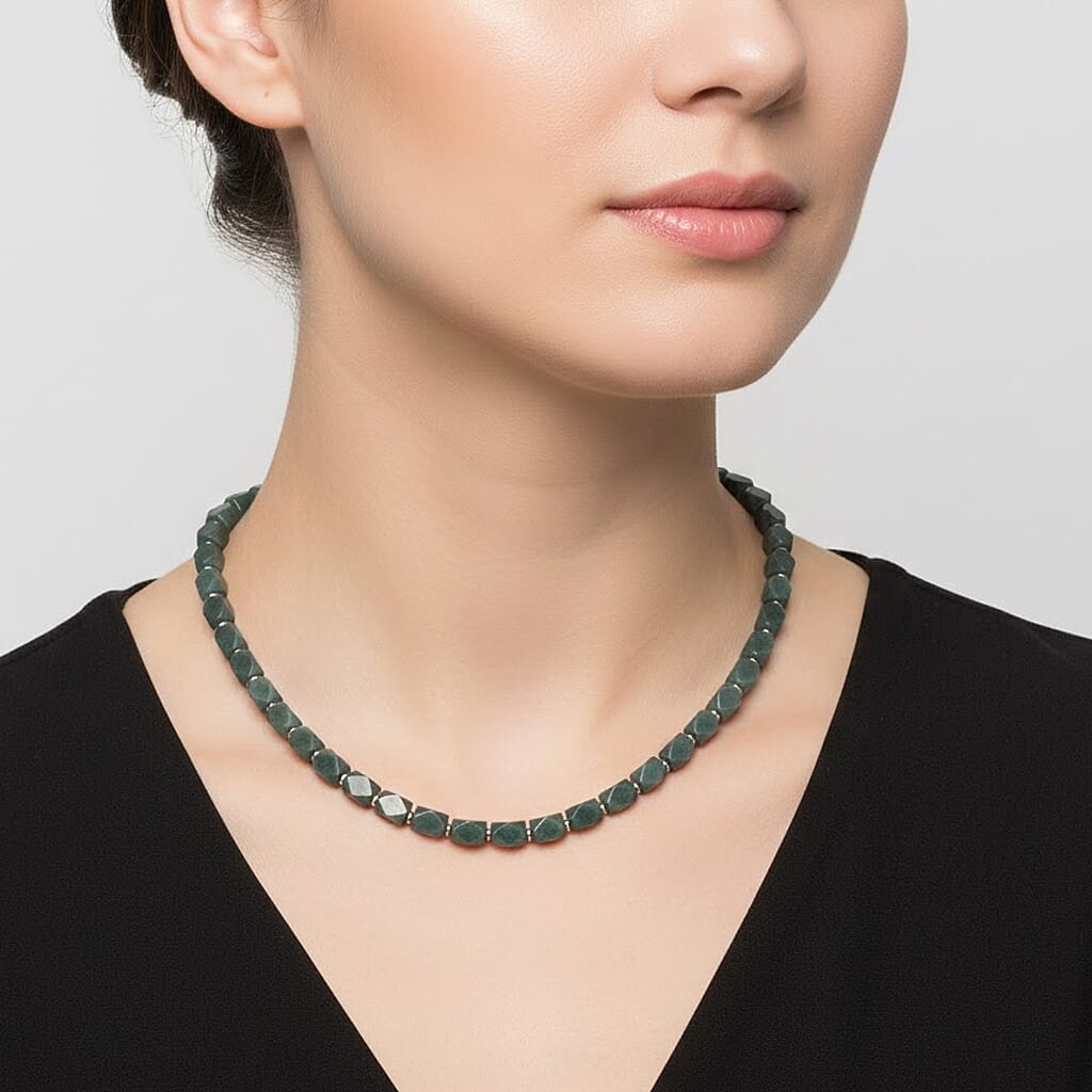 Tucson Preview- Natural Type A Jadeite Necklace (Size - 20) with Dragon Lock 400.00 Ct.