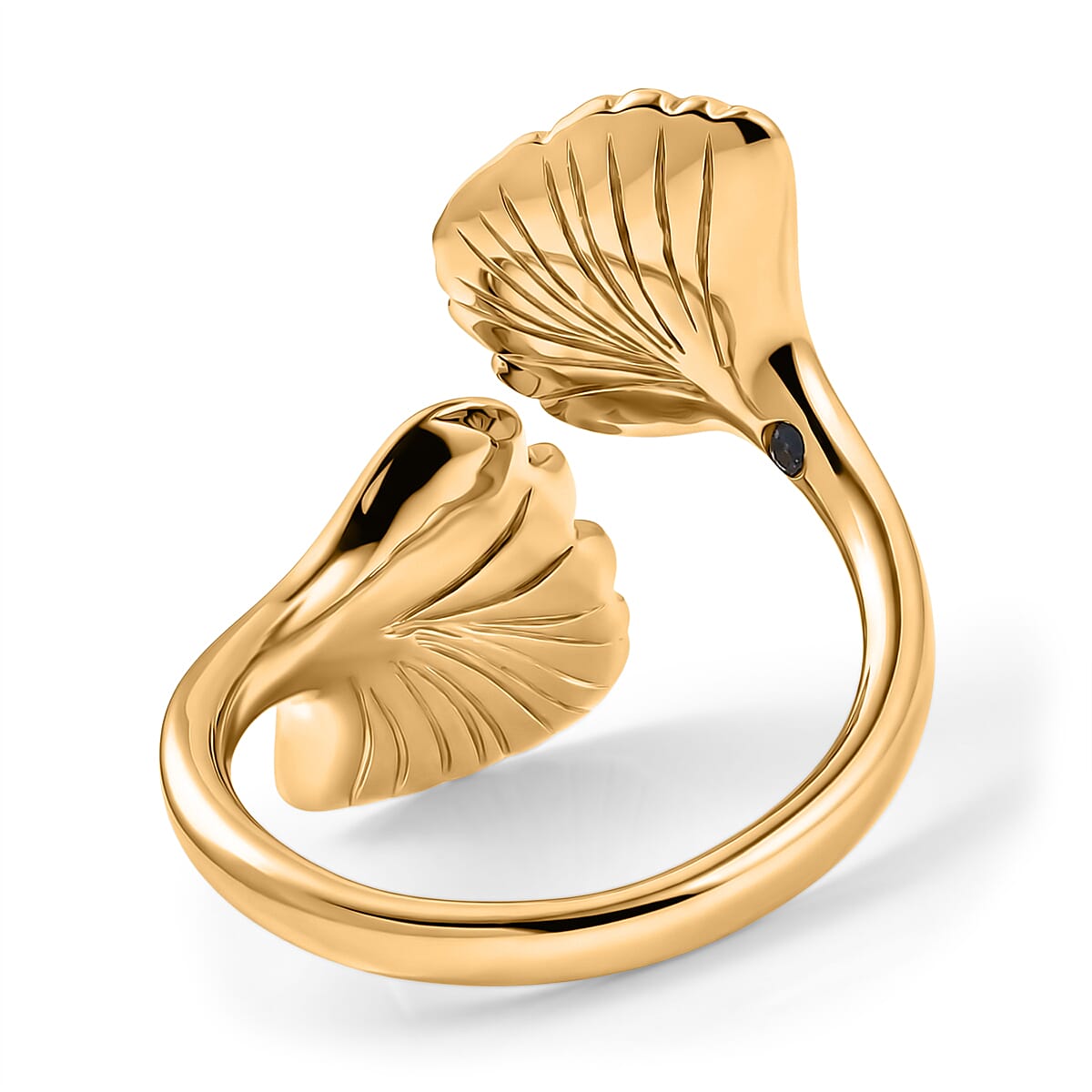 GP Blue Sapphire Ring in 18K YG PlatingSterling Silver  0.020  Ct.