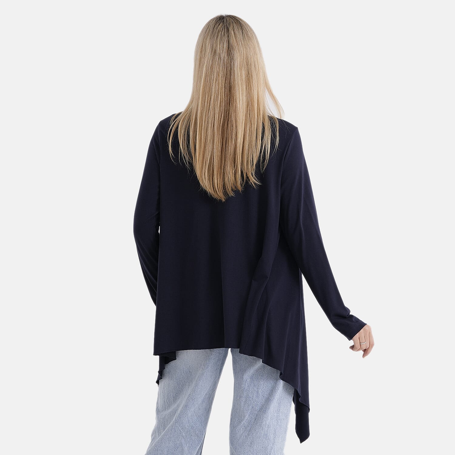 La Marey Waterfall Longline Cardigan (One Size) - Navy