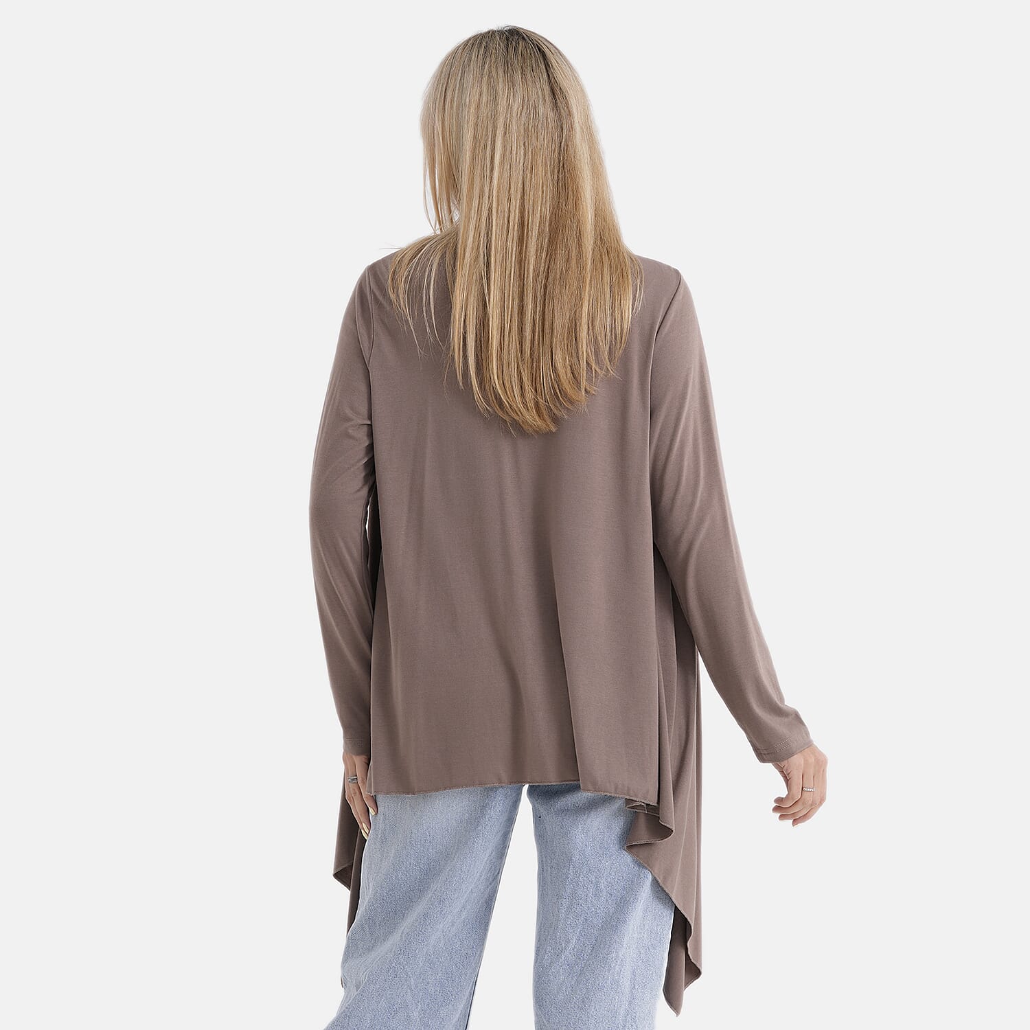 La Marey Waterfall Longline Cardigan (One Size) - Mocha