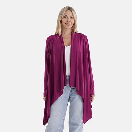 La Marey Waterfall Longline Cardigan (One Size) - Rose Pink