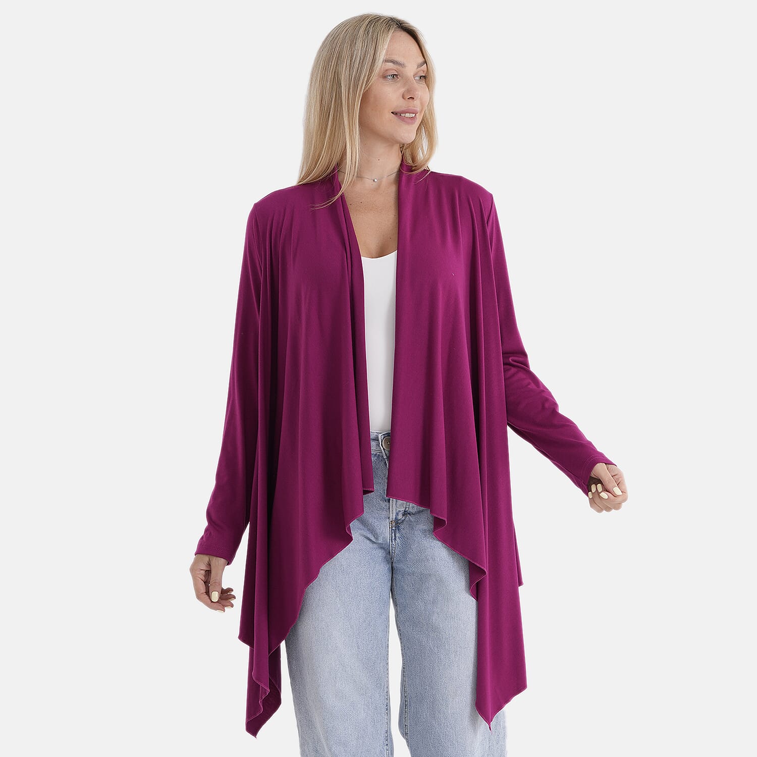 La Marey Waterfall Longline Cardigan (One Size) - Rose Pink