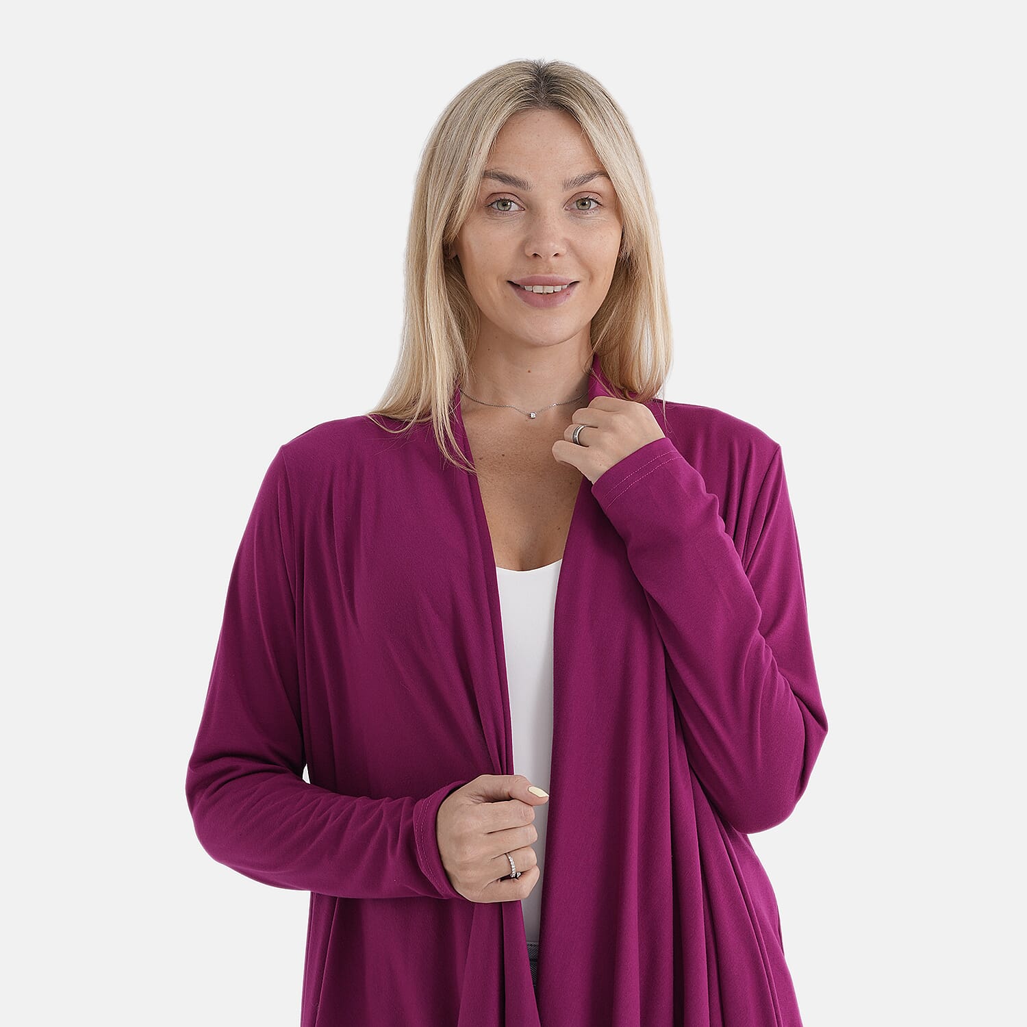La Marey Waterfall Longline Cardigan (One Size) - Rose Pink