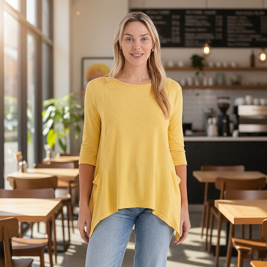 La Marey Soft Touch Asymmetric Top (Size 8 to 10) - Yellow
