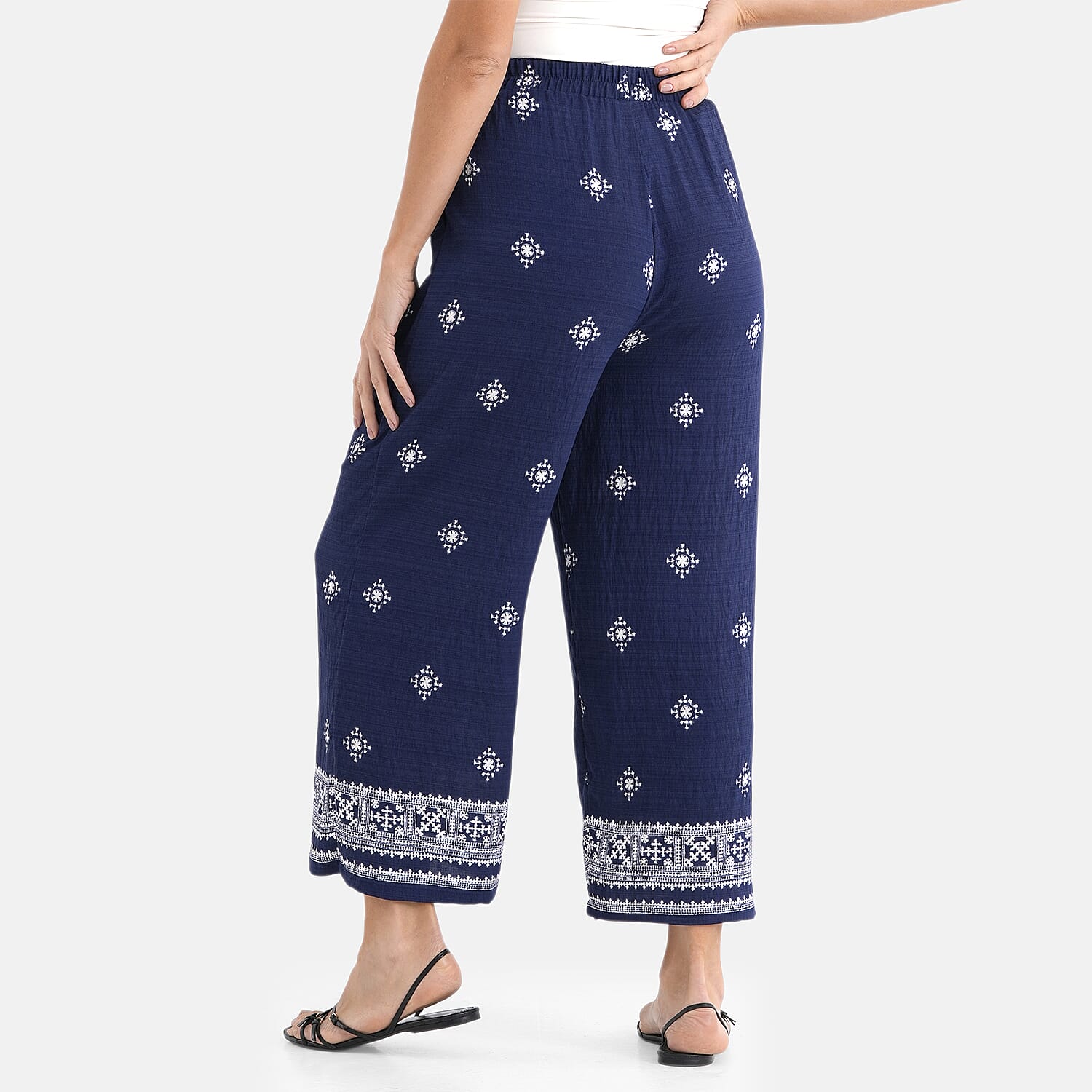 La Marey Printed Jean and Pant-Trouser (Size - S-M) - Black