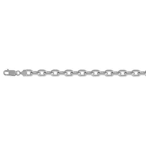 Italian Made Cable Necklace (Size - 24) with Lobster Clasp in Rhodium Overaly Sterling Silver, Silver Wt. 47.50 Gms