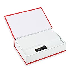 Hidden Dictionary Book Safe - Steel Security Box (235x155x55mm) - Red - White