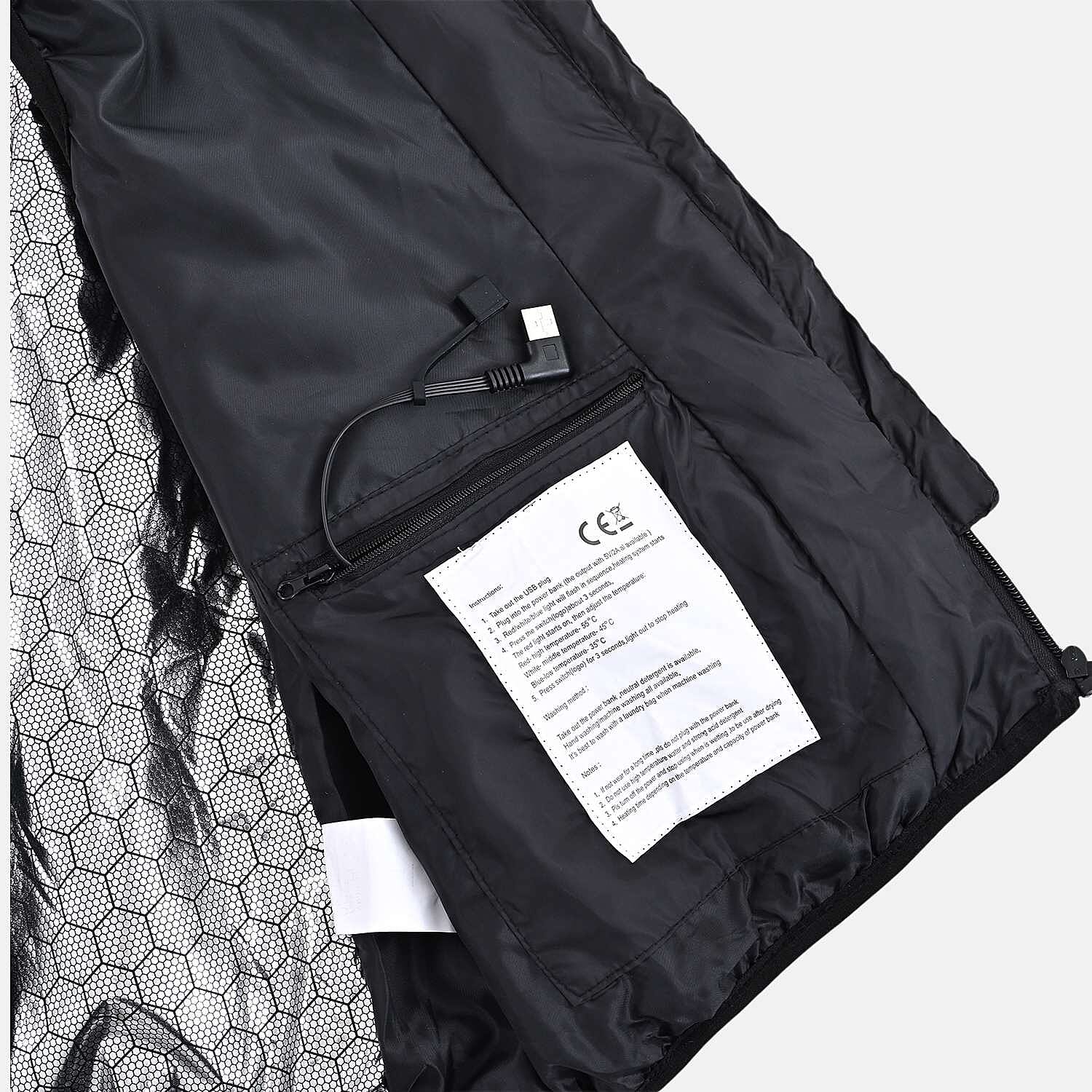 4-Zone Heated Gilet with Powerbank (Size M) - Black