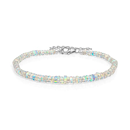 D'Joy - Ethiopian Opal Tennis Bracelet (Size - 7.5-2) in Rhodium Overlay Sterling Silver 12.00 Ct. D'Joy - Ethiopian Opal Tennis Bracelet (Size - 7.5-2) in Rhodium Overlay Sterling Silver 12.00 Ct.