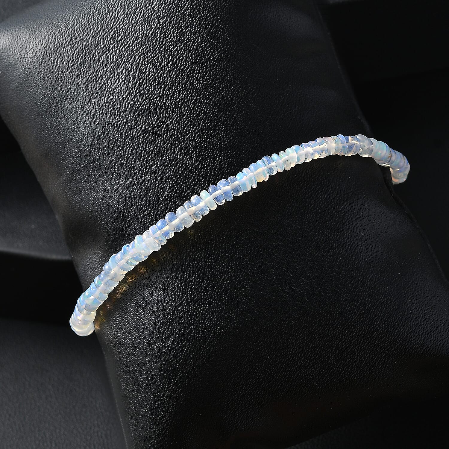 D'Joy - Ethiopian Opal Tennis Bracelet (Size - 7.5-2) in Rhodium Overlay Sterling Silver 12.00 Ct.