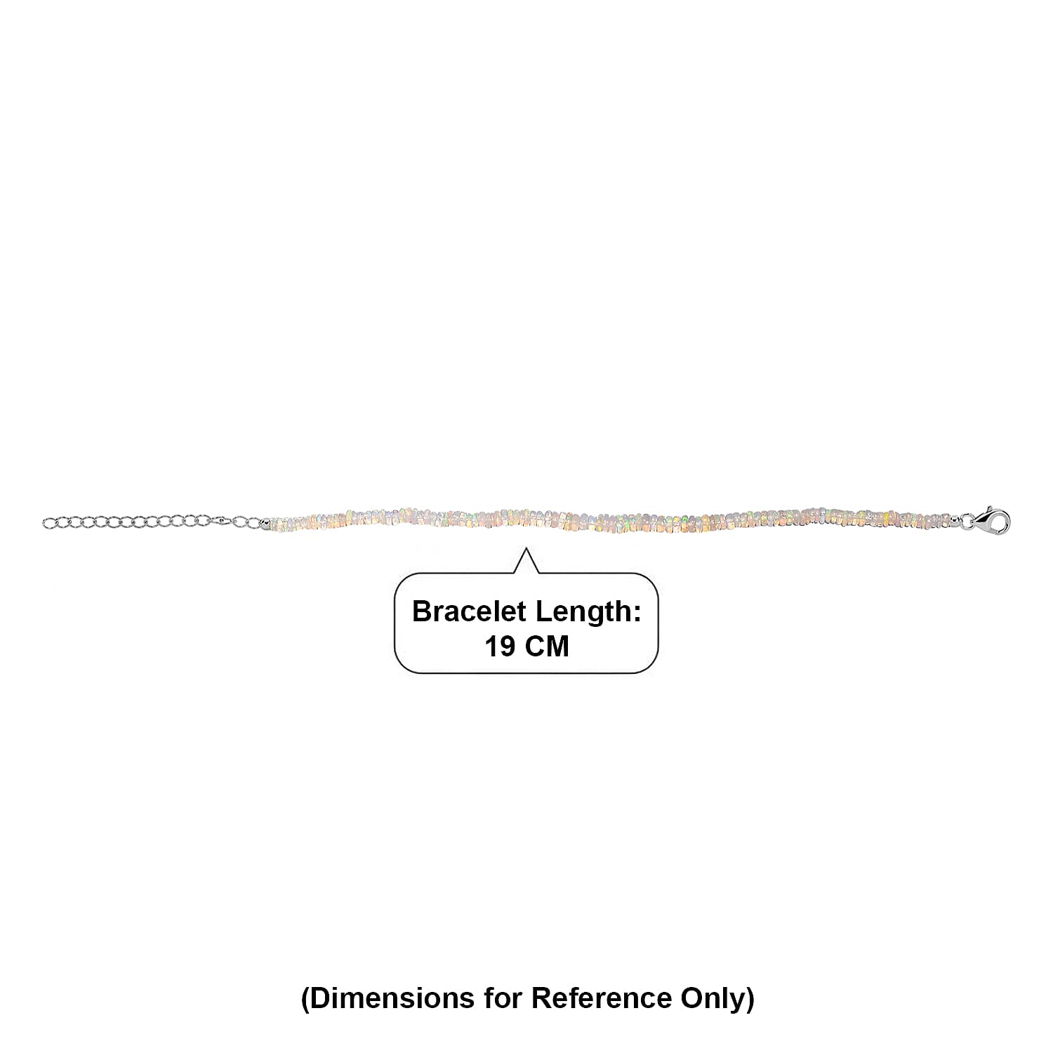 D'Joy - Ethiopian Opal Tennis Bracelet (Size - 7.5-2) in Rhodium Overlay Sterling Silver 12.00 Ct.