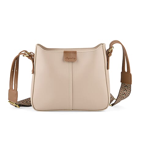 Styled By Adjustable Hobo Strap Crossbody Bucket Bag - Light Khaki