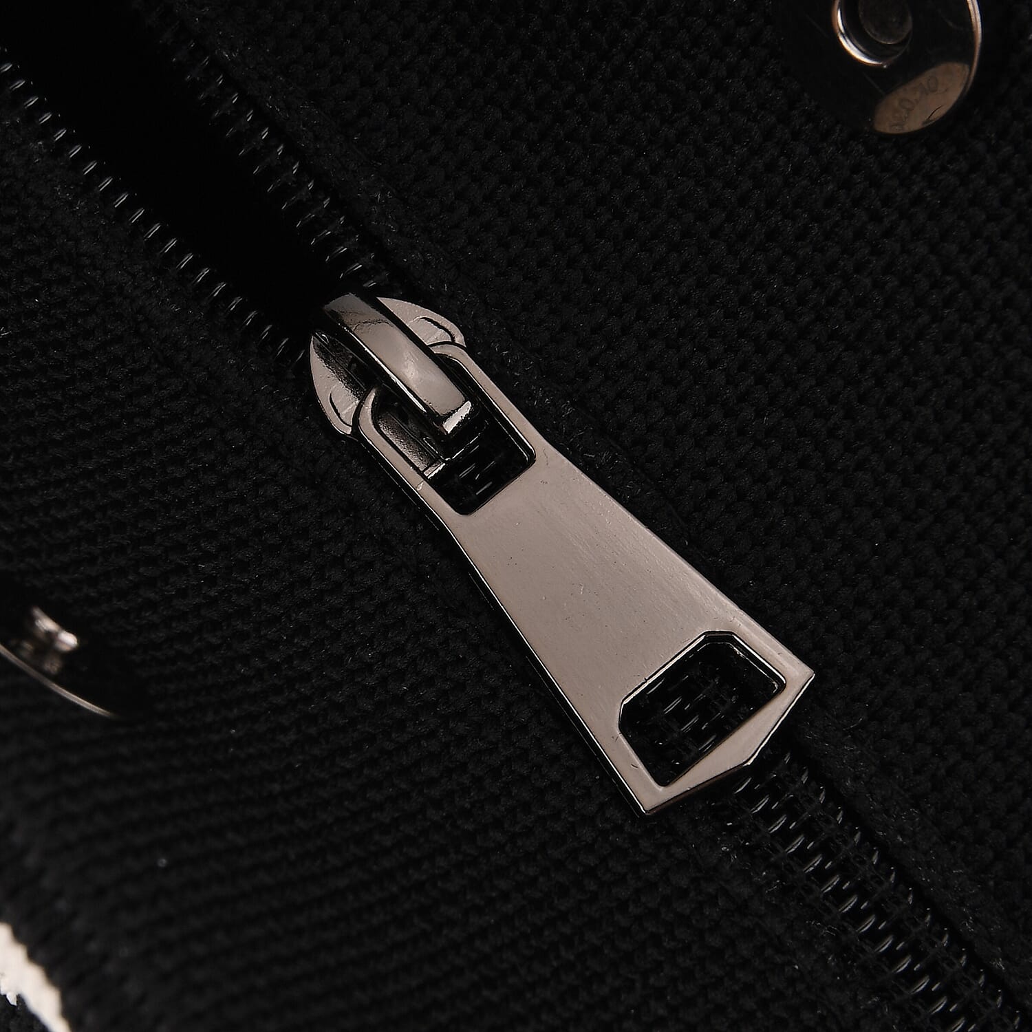 Geometric Woven Pattern Handbag with Shoulder Strap (130cm) - Black