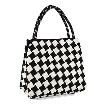 https://tjcuk.sirv.com/Products/84/1/8415364/Checkerboard-Pattern-Handbag-with-Shoulder-Strap-130cm-Black-White_8415364.jpg?w=342&h=342