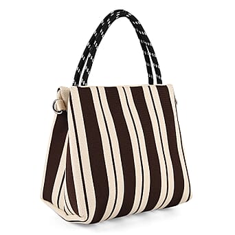 https://tjcuk.sirv.com/Products/84/1/8415365/Striped-Pattern-Handbag-with-Shoulder-Strap-130cm-Coffee-White_8415365.jpg?w=342&h=342