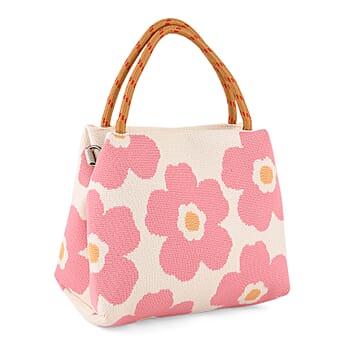 https://tjcuk.sirv.com/Products/84/1/8415369/Flower-Pattern-Handbag-with-Shoulder-Strap-130cm-Beige-Pink_8415369.jpg?w=342&h=342