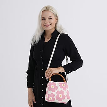 https://tjcuk.sirv.com/Products/84/1/8415369/Flower-Pattern-Handbag-with-Shoulder-Strap-130cm-Beige-Pink_8415369_2.jpg?w=342&h=342