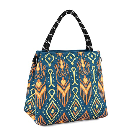 Ethinic Pattern Handbag with Shoulder Strap (130cm) - Multi Colour