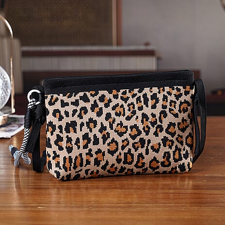 Designer-Inspired Leopard Print Crossbody Bag