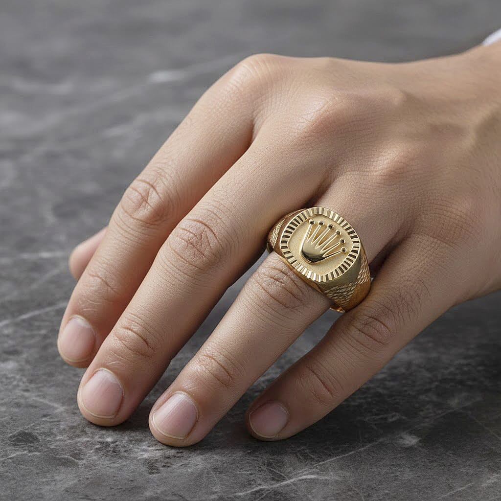 Designer Inspired -9K Yellow Gold Crown Ring