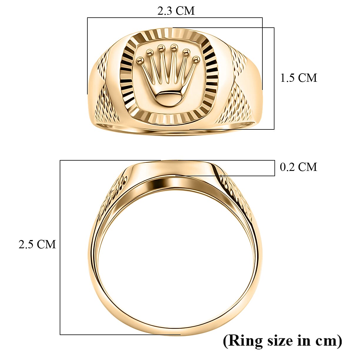 Designer Inspired -9K Yellow Gold Crown Ring
