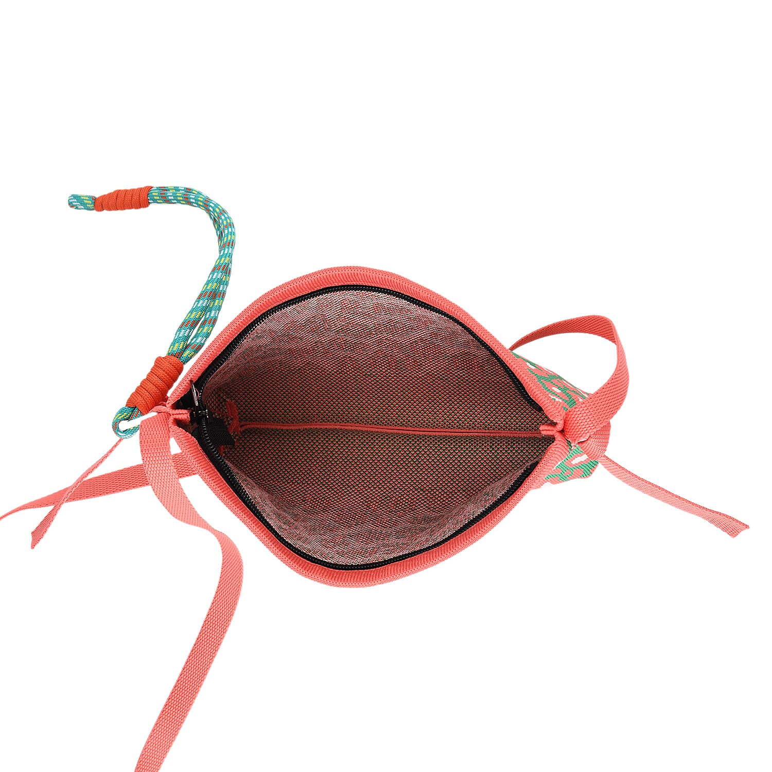 Printed Shoulder Bag - Green & Pink