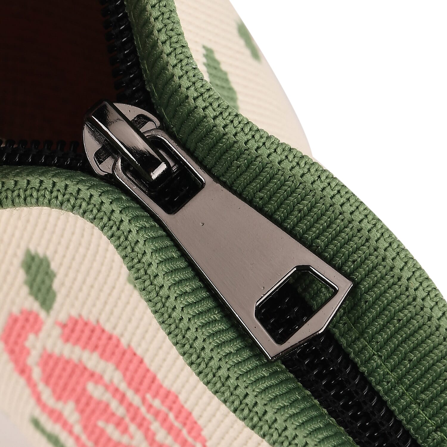 Flower Print Shoulder Bag - Beige & Pink