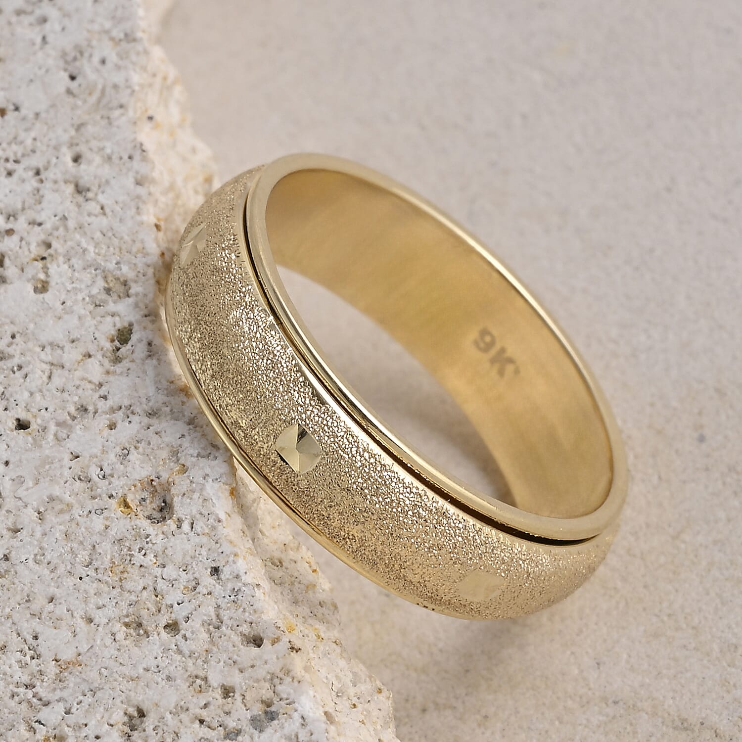 Luxoro 9K Yellow Gold Band Ring, Gold Wt. 2.00 Gms