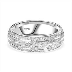 Platinum OverlaySterling Silver Band Ring