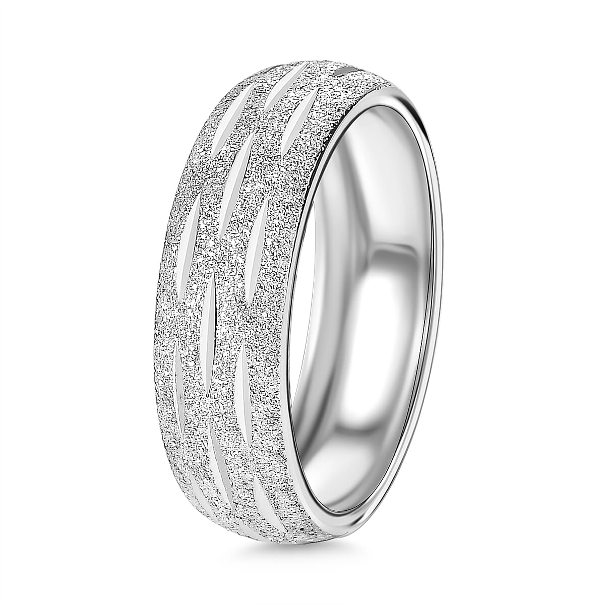Platinum OverlaySterling Silver Band Ring